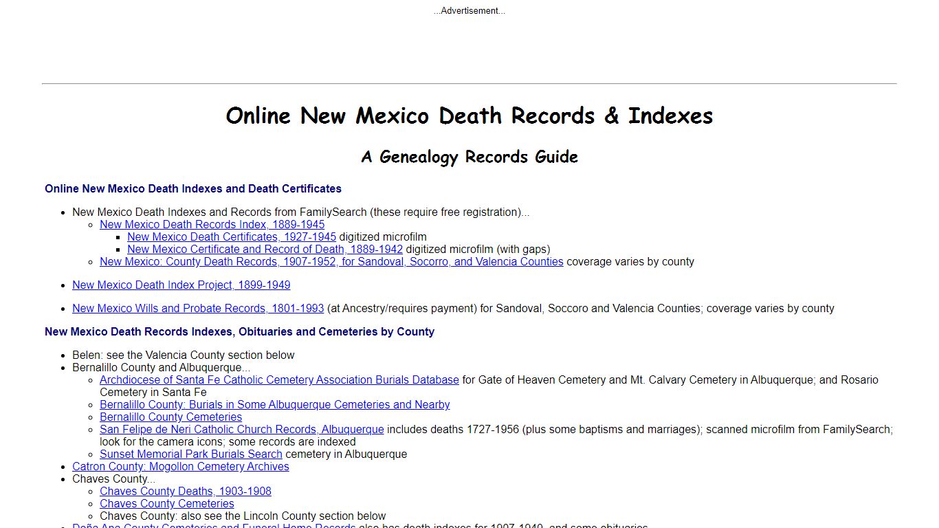 Online New Mexico Death Indexes, Records & Obituaries